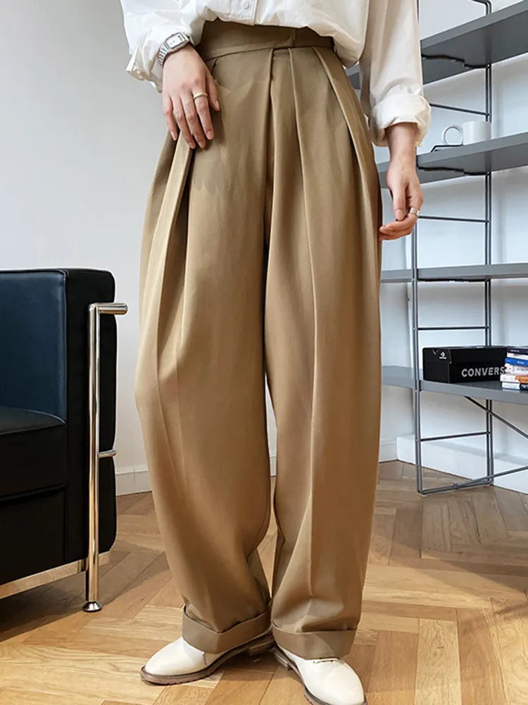 PLEATED WIDE LEG PANTS