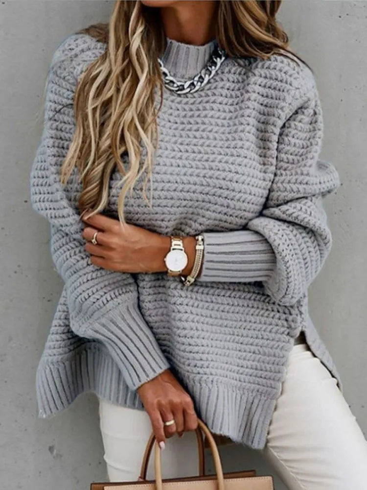 MOCK NECK CASUAL PULLOVER