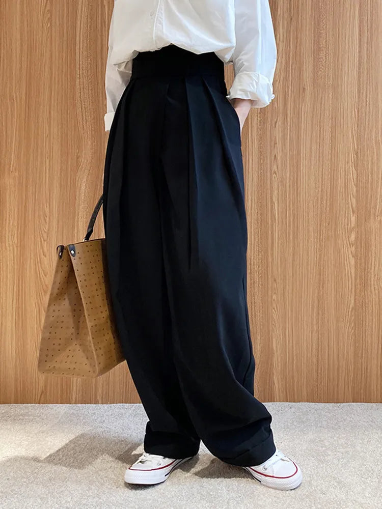 PLEATED WIDE LEG PANTS