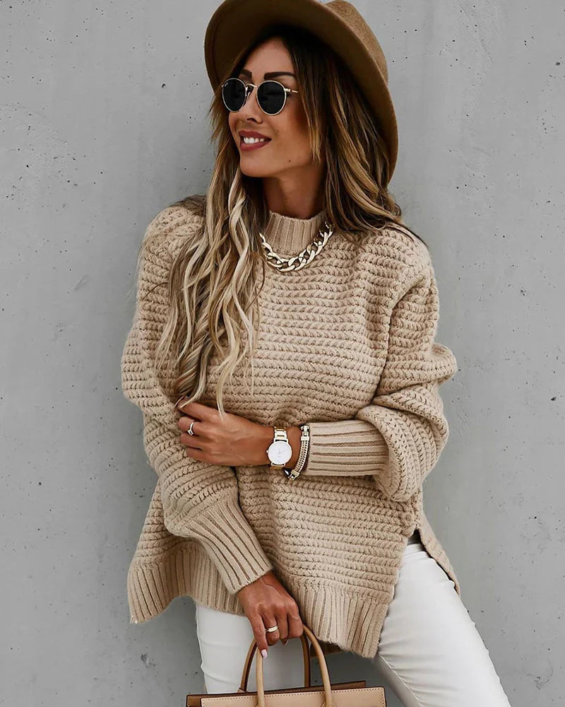 MOCK NECK CASUAL PULLOVER